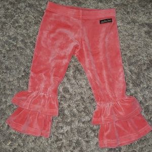 Velor ruffle pants